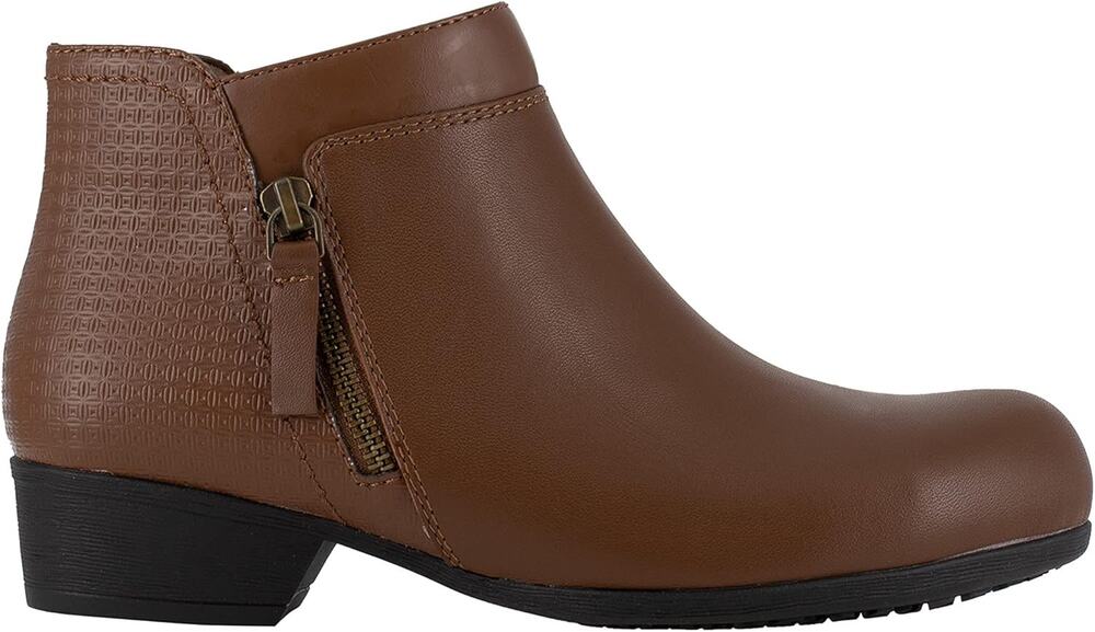 Rockport Womens Carly Alloy Toe Work Booties Size 8.5 Brown Leather NWOB